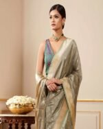 Silk Saree with Woven Motifs - Image 3