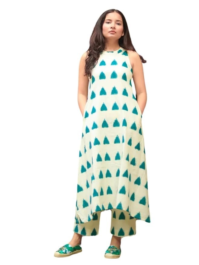 51GhB47PKJL._SY879_ Rayon Floral Kurti Festive Regular Fit Kurta Set for Women - Image 1