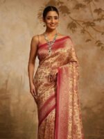 Women's Embroidery Saree With Unstitched Blouse - Image 2