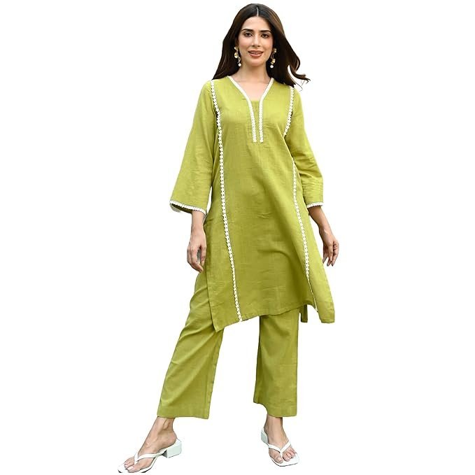 71wFgt7FCaL._SX679_ (1) Women Cotton Blend Co-Ord Set - Image 1