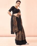 Women Embellished Georgette Saree - Image 2