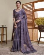 Women Embellished Georgette Saree - Image 2
