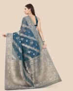 Floral Print Organza Saree - Image 3
