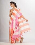 Striped Handloom Saree with Tassels - Image 2
