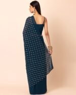 Women Sequined Embroidered Saree - Image 3
